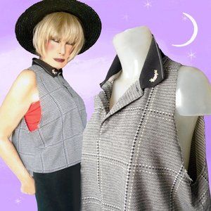 ONE SIZE to Plus Size upcycled Crop Top Halter Look OOAK, ANTI FASHION